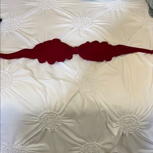 Strapless maroon bikini top